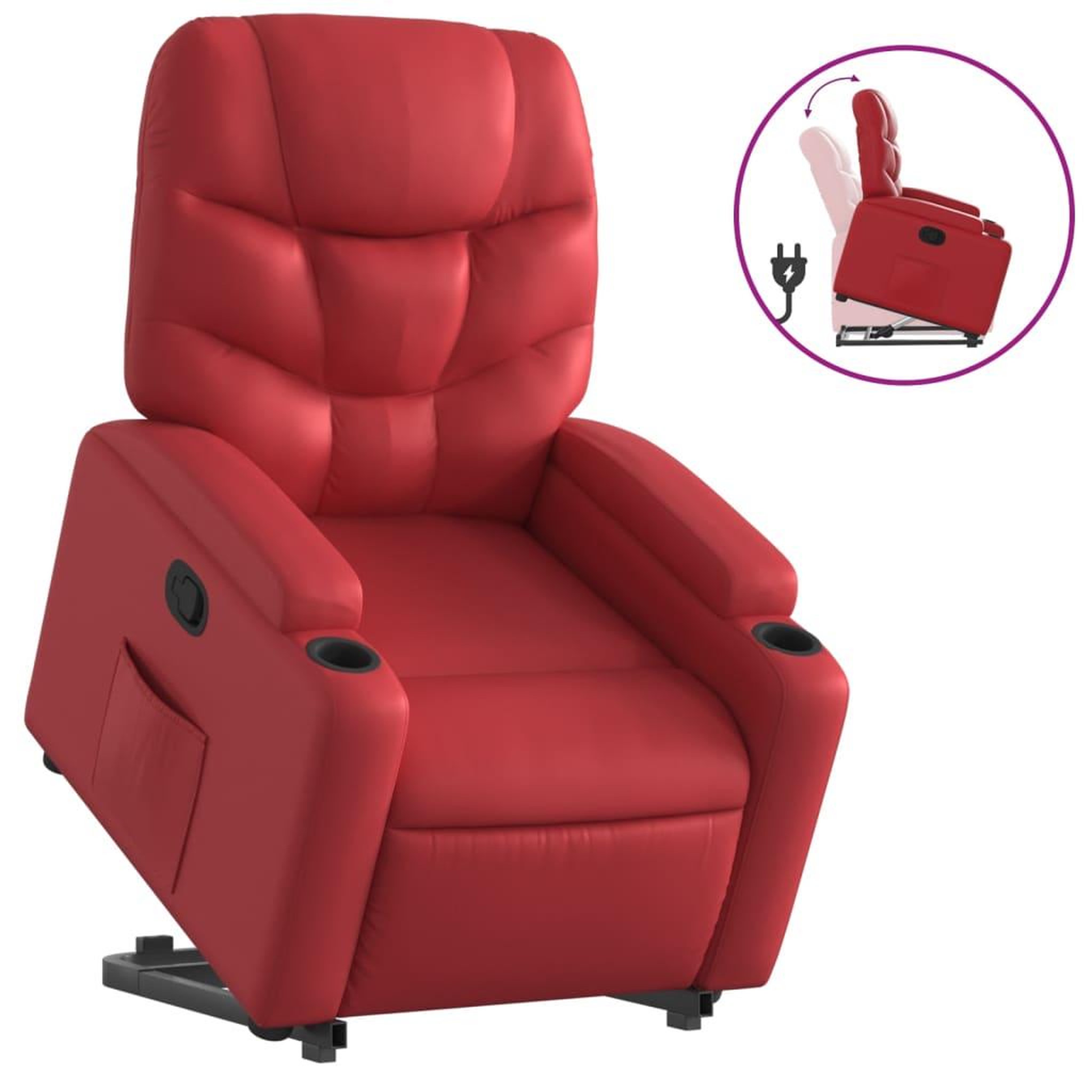 Voir la diapositive 2 : VIDAXL Fauteuil inclinable Rouge Similicuir