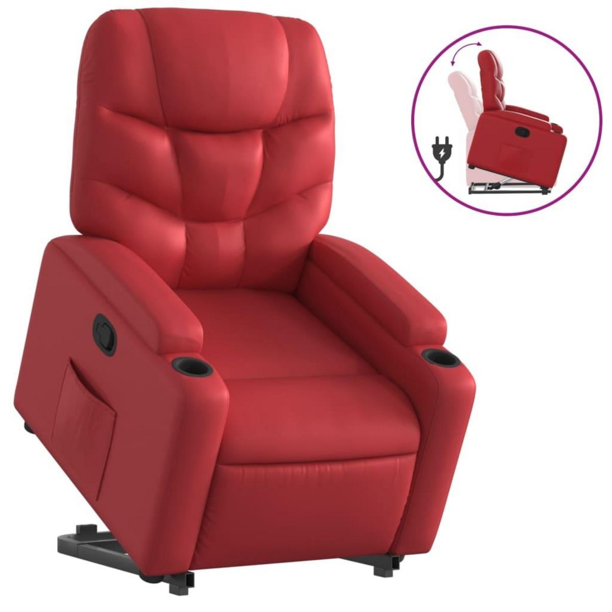 VIDAXL Fauteuil inclinable Rouge Similicuir