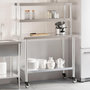 Voir la diapositive 1 : VIDAXL Table de travail de cuisine avec etagere 110x55x150 cm inox