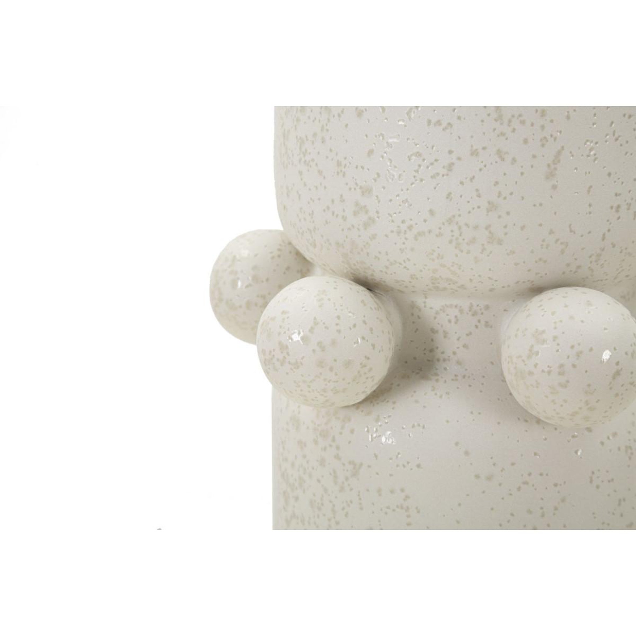 Voir la diapositive 4 : Paris Prix Vase cylindrique en céramique  bubbles  41cm crème