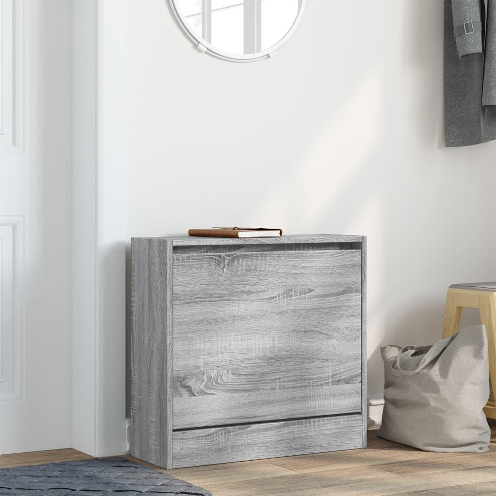 Voir la diapositive 3 : VIDAXL Armoire a chaussures sonoma gris 60x21x57 cm bois d'ingenierie
