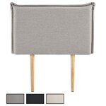 IDIMEX Tête de lit NERINA 90 sur pieds, en tissu. Coloris disponibles : Noir, Gris