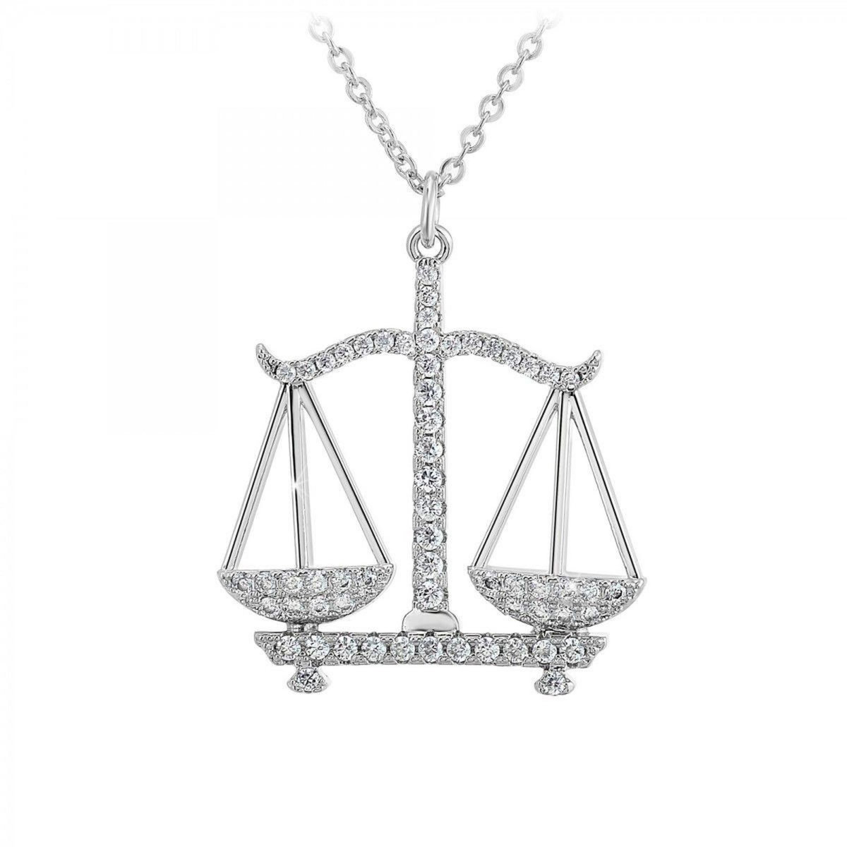 SC CRYSTAL Collier signe astrologique balance orné de Cristaux scintillants par SC Crystal en Métal rhodié