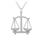 SC CRYSTAL Collier signe astrologique balance orné de Cristaux scintillants par SC Crystal en Métal rhodié