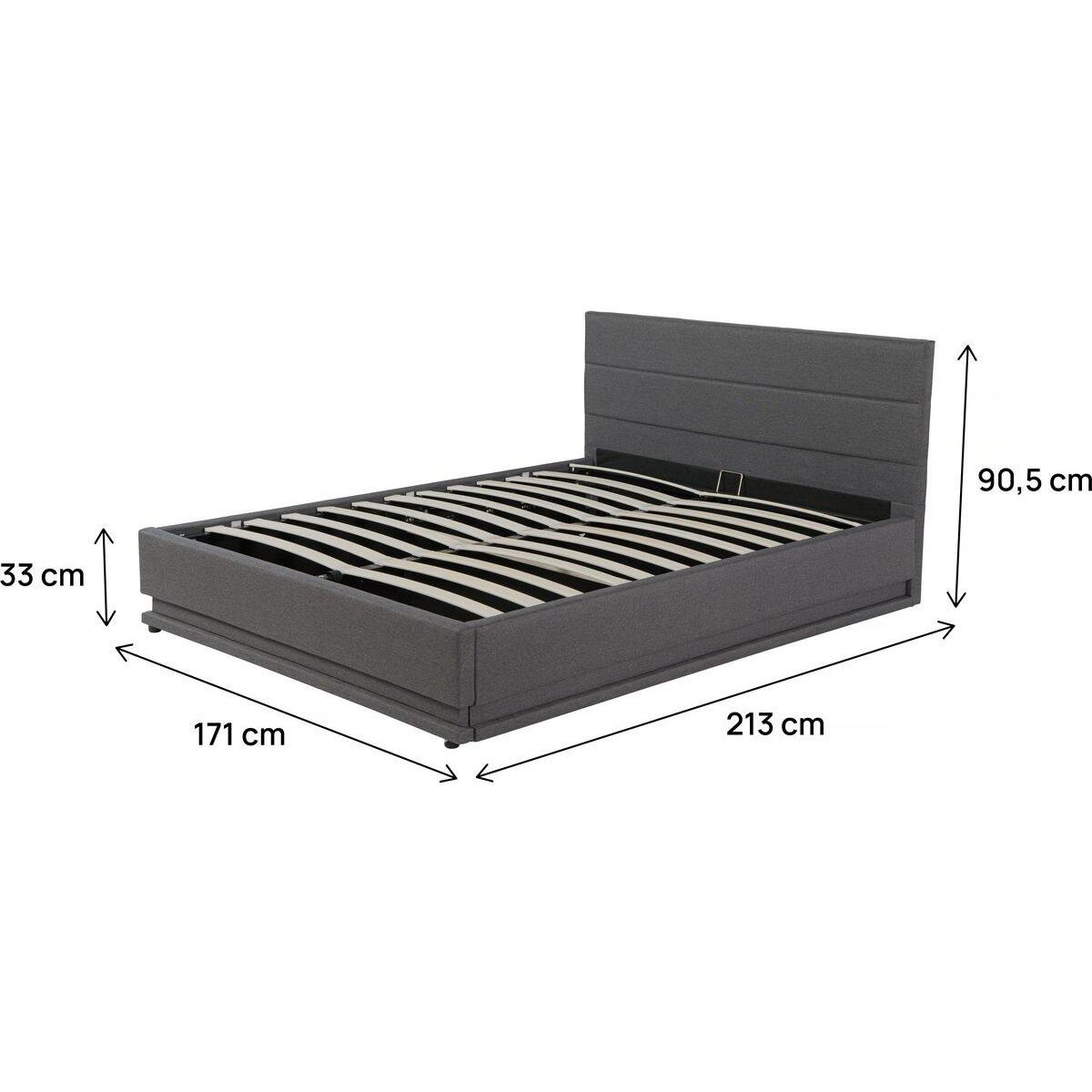 Habitat et Jardin Lit LED avec coffre  Anastasia  - 160 x 200 - Gris foncé