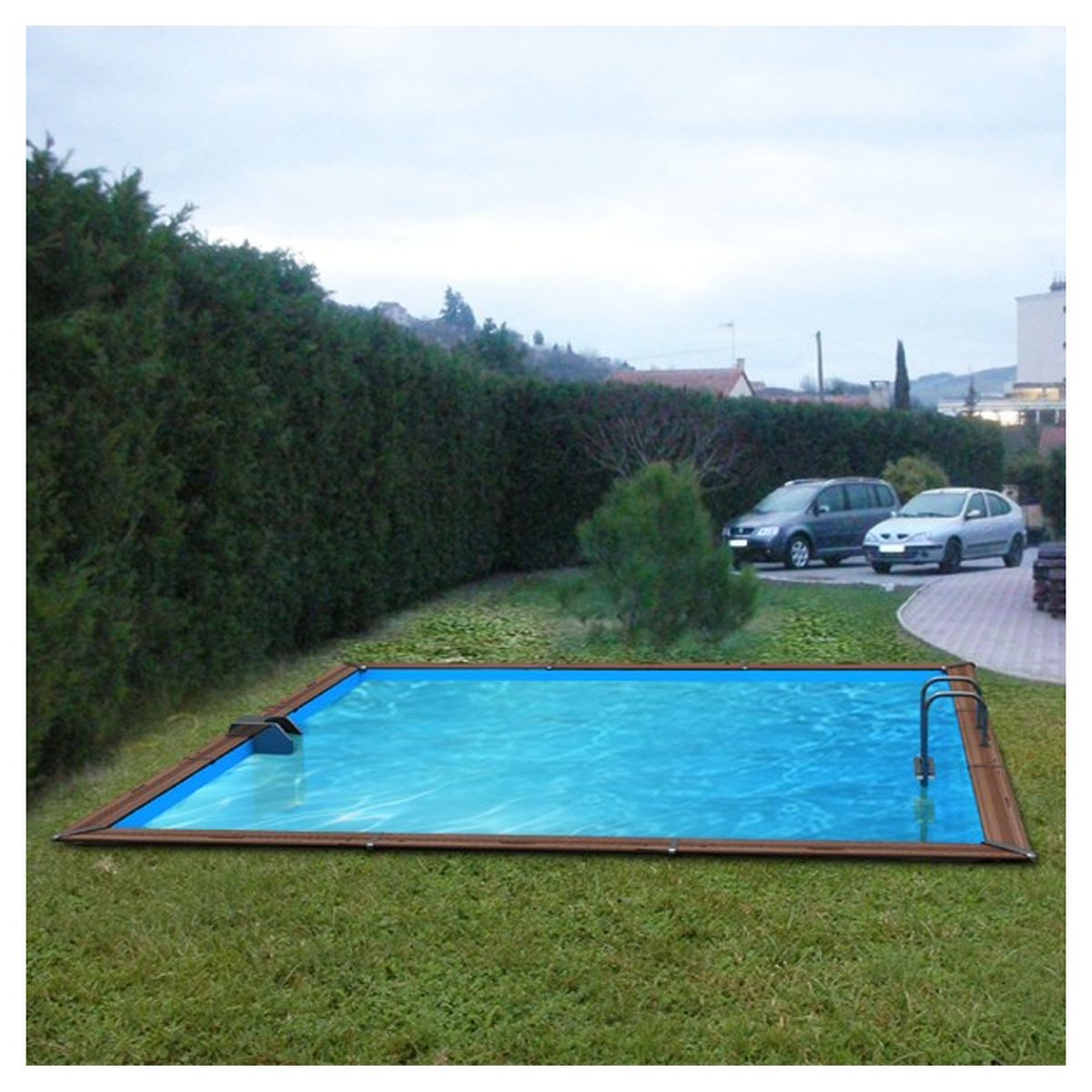 Voir la diapositive 3 : WATERCLIP Piscine en bois carré 520X520X147 SOLTA