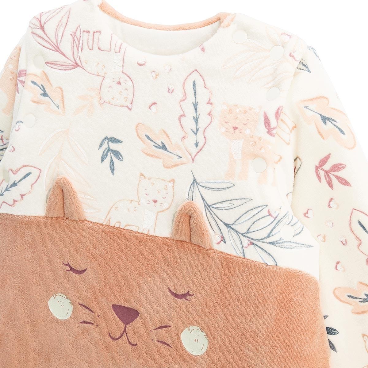 Petit Béguin Turbulette d'hiver en velours avec pieds retroussables et manches amovibles Matcha