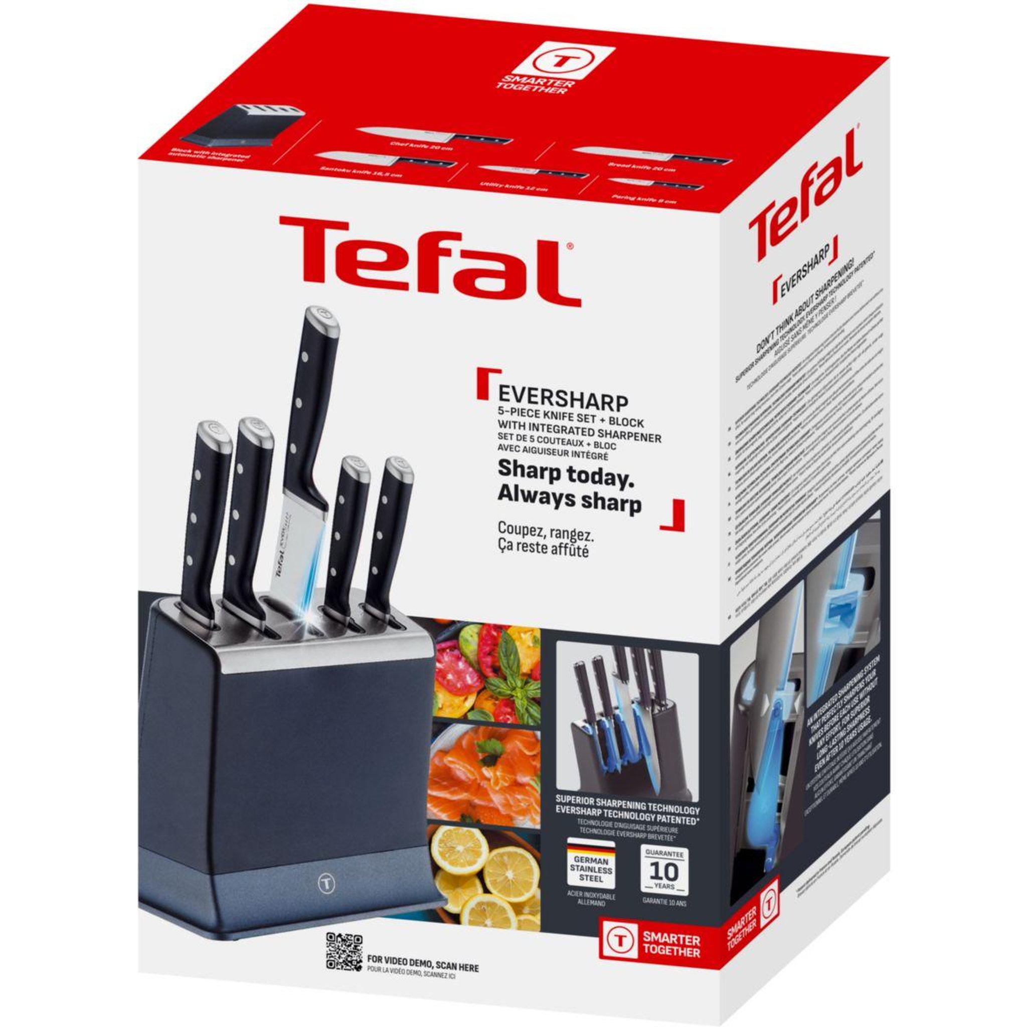 Voir la diapositive 4 : TEFAL Set de couteaux EverSharp Pro 5 pcs aiguiseur integré