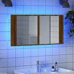VIDAXL Armoire a miroir LED chene artisanal 90x12x45cm bois ingenierie