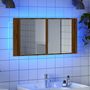 Voir la diapositive 1 : VIDAXL Armoire a miroir LED chene artisanal 90x12x45cm bois ingenierie