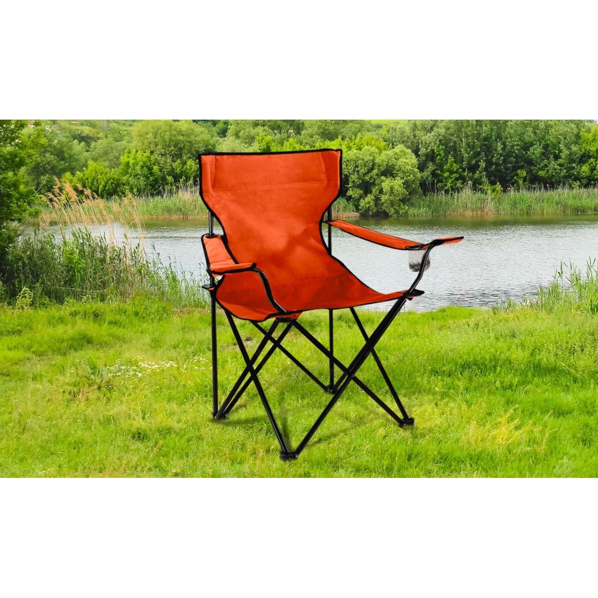 Garden Fauteuil de jardin de camping - Acier/Polyester - Orange