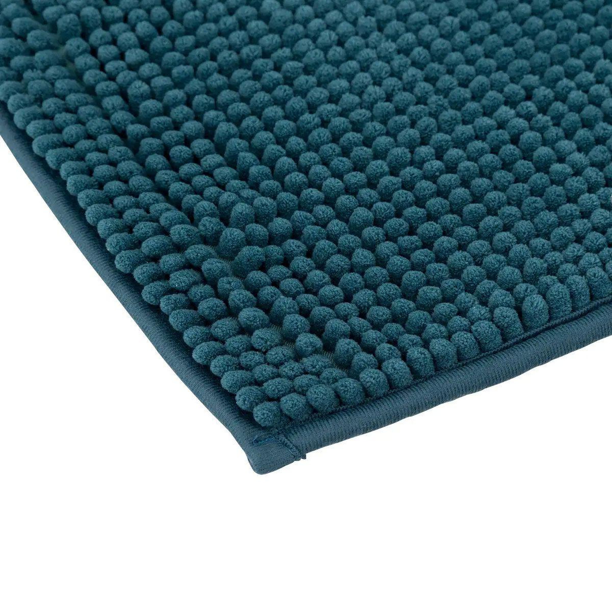 Voir la diapositive 2 : FIVE Tapis de salle de bain  chenille  50x80cm bleu pétrole