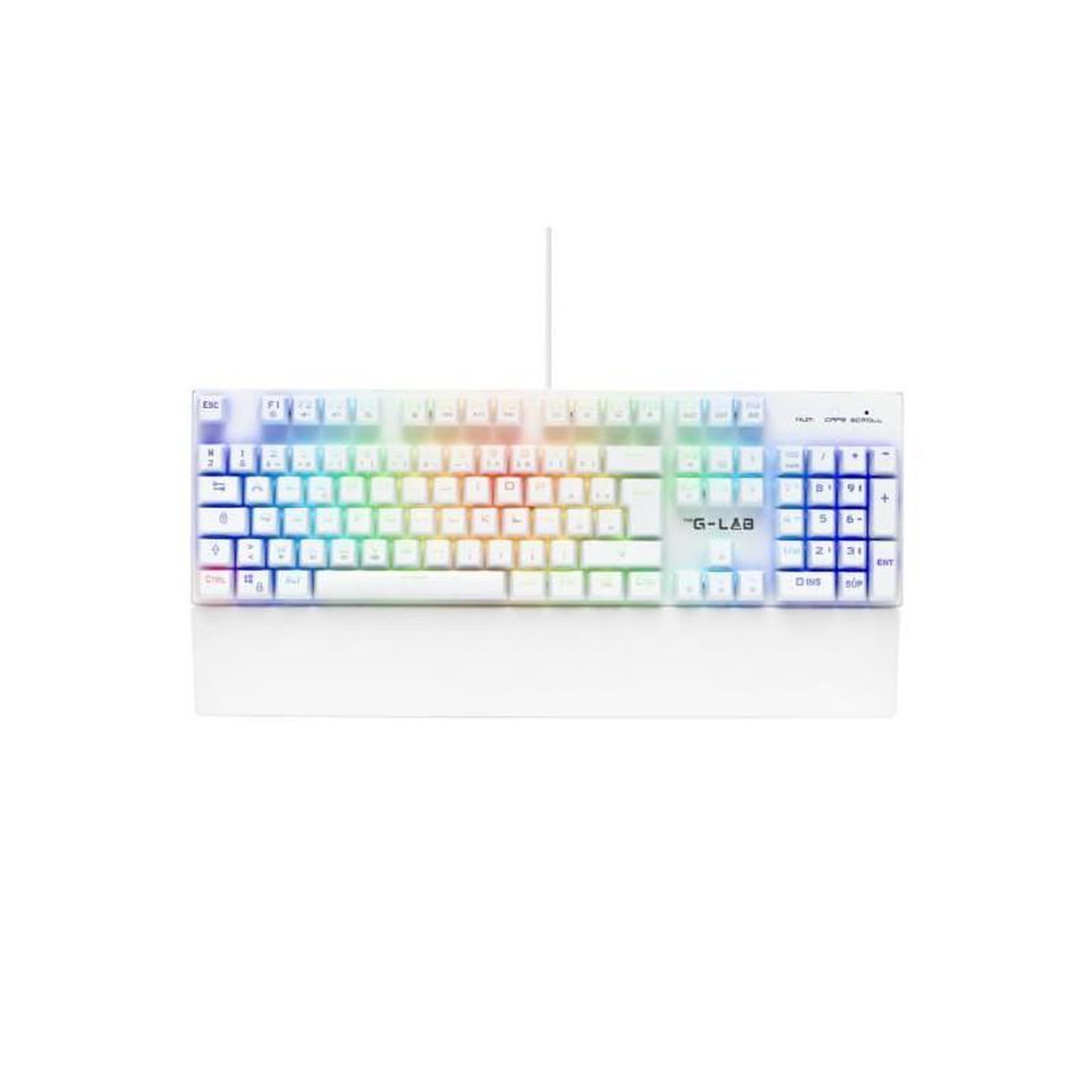 THE G-LAB Clavier Gamer - The G-Lab - KEYZ RUBIDIUM - Mécanique (Switch Rouge) - Repose Poignet - RGB - Filaire - Azerty - Blanc