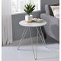 Voir la diapositive 2 : IDIMEX Table d'appoint BENNO, avec pieds en épingle métal chromé