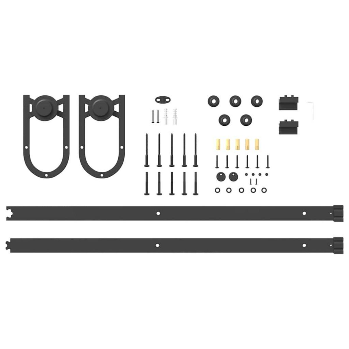 VIDAXL Kit de quincaillerie de porte coulissante 183 cm Acier Noir