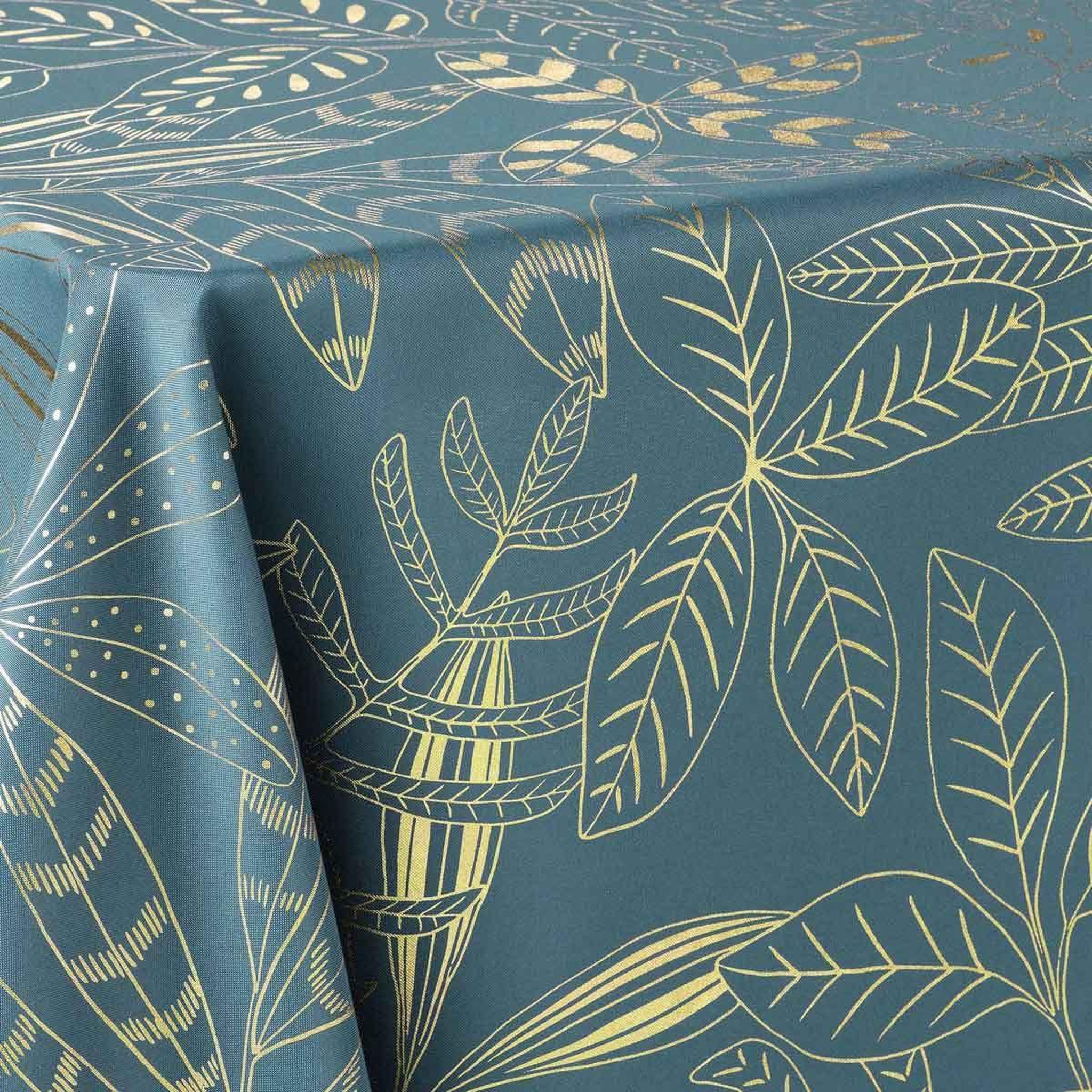 Voir la diapositive 2 : Douceur d'Intérieur Nappe imprimée déco  belflor  150x300cm émeraude