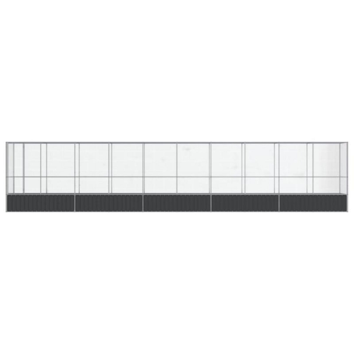 VIDAXL Volière avec extension argenté 1042,5x107x212 cm acier