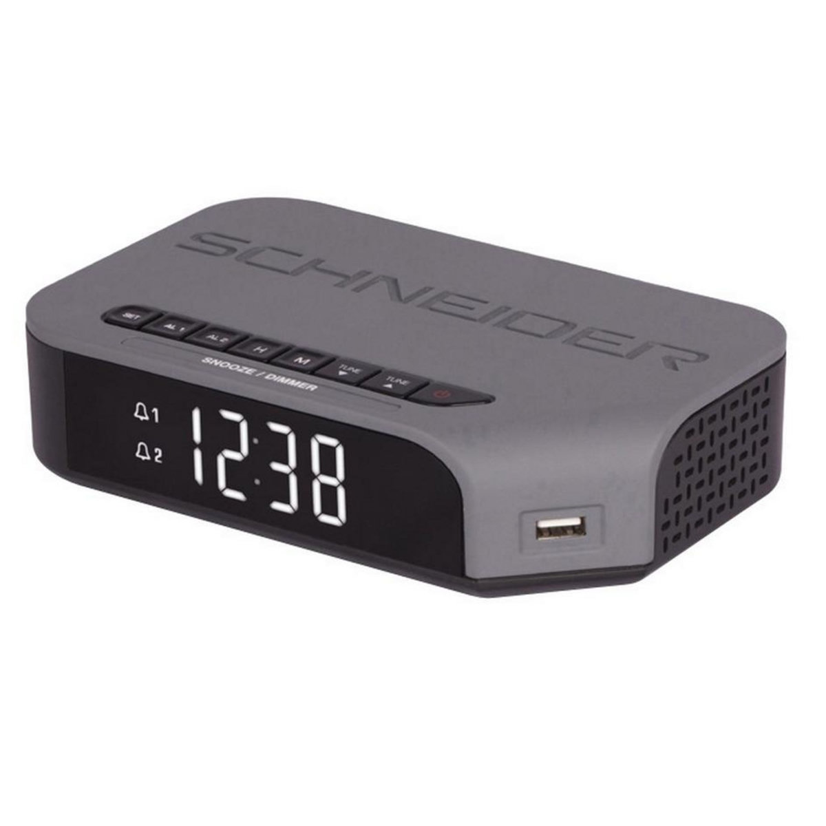 SCHNEIDER Radio-réveil double alarme silver - sc310aclgry