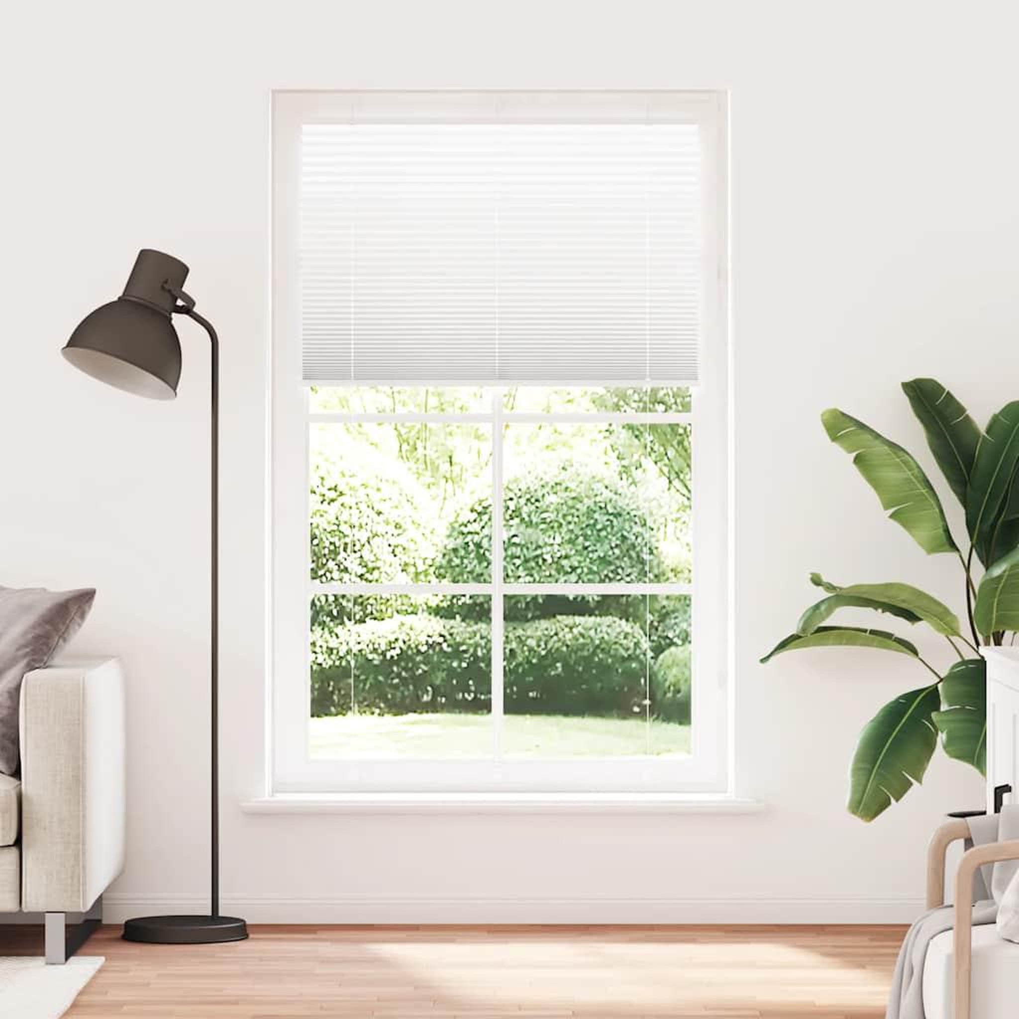 Voir la diapositive 2 : VIDAXL Store plisse blanc 115x200cm largeur du tissu 114,4cm polyester