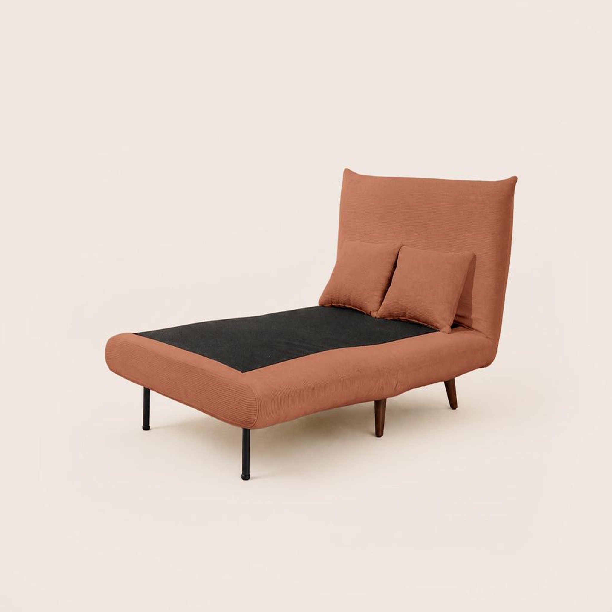 Voir la diapositive 4 : BEST MOBILIER Lumi - banquette convertible clic-clac 1 place en velours côtelé