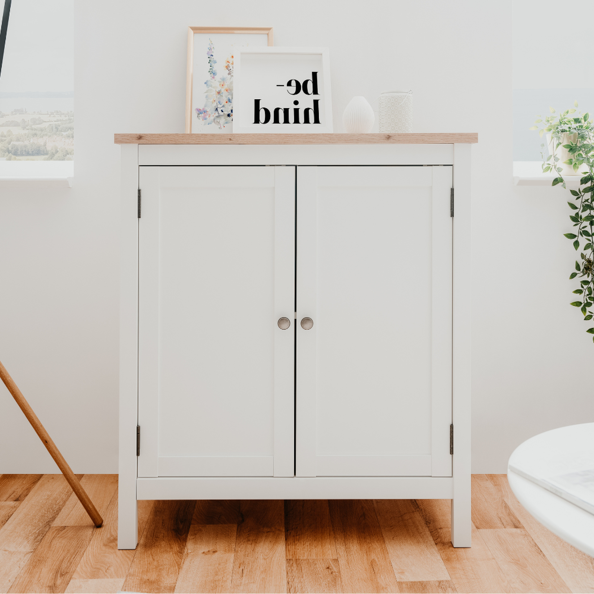 Voir la diapositive 2 : CONCEPT USINE Buffet scandinave avec placards 80 cm skadar