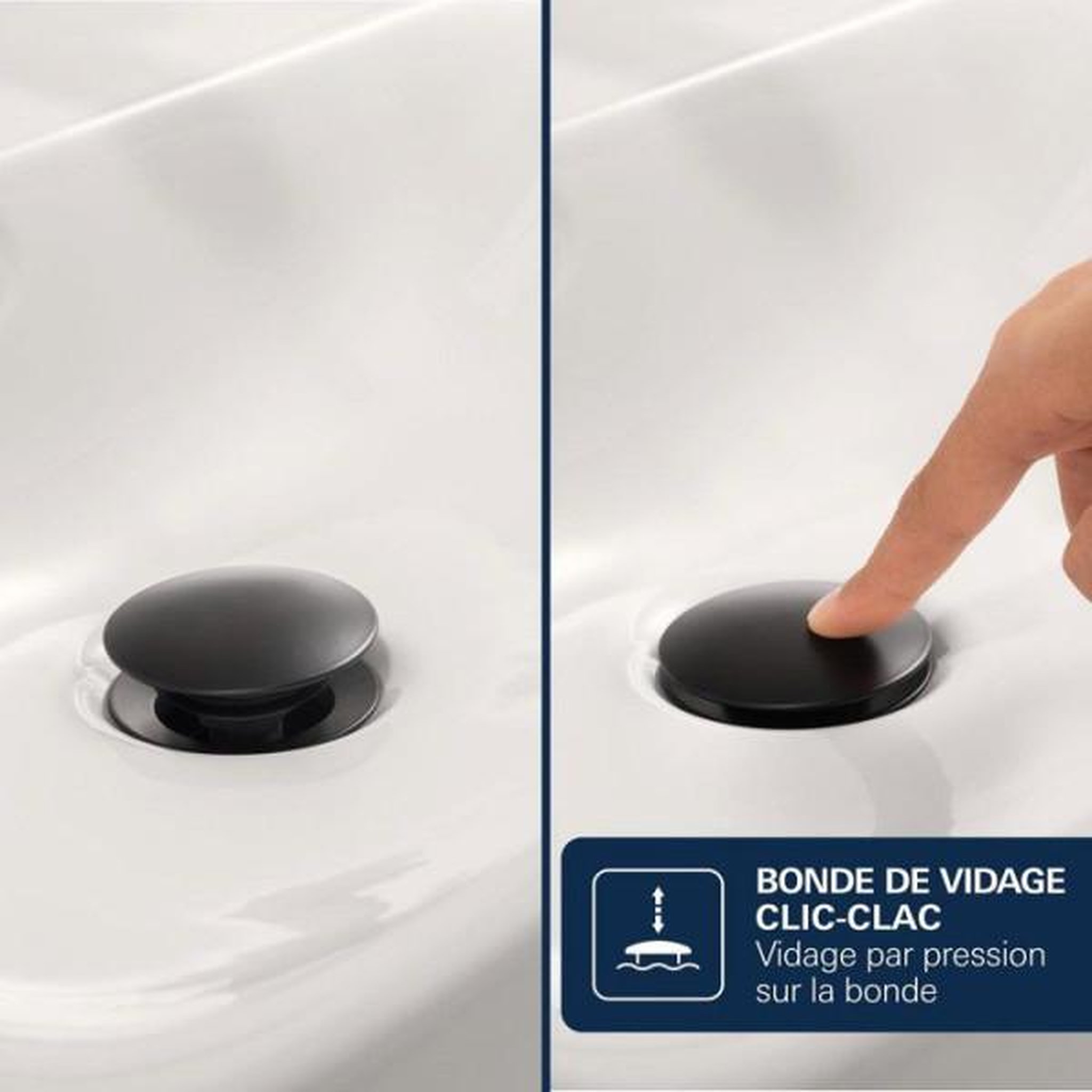 Voir la diapositive 5 : Grohe Mitigeur de lavabo - grohe dice - taille s - cartouche ch3 & vidage clic-clac - noir mat