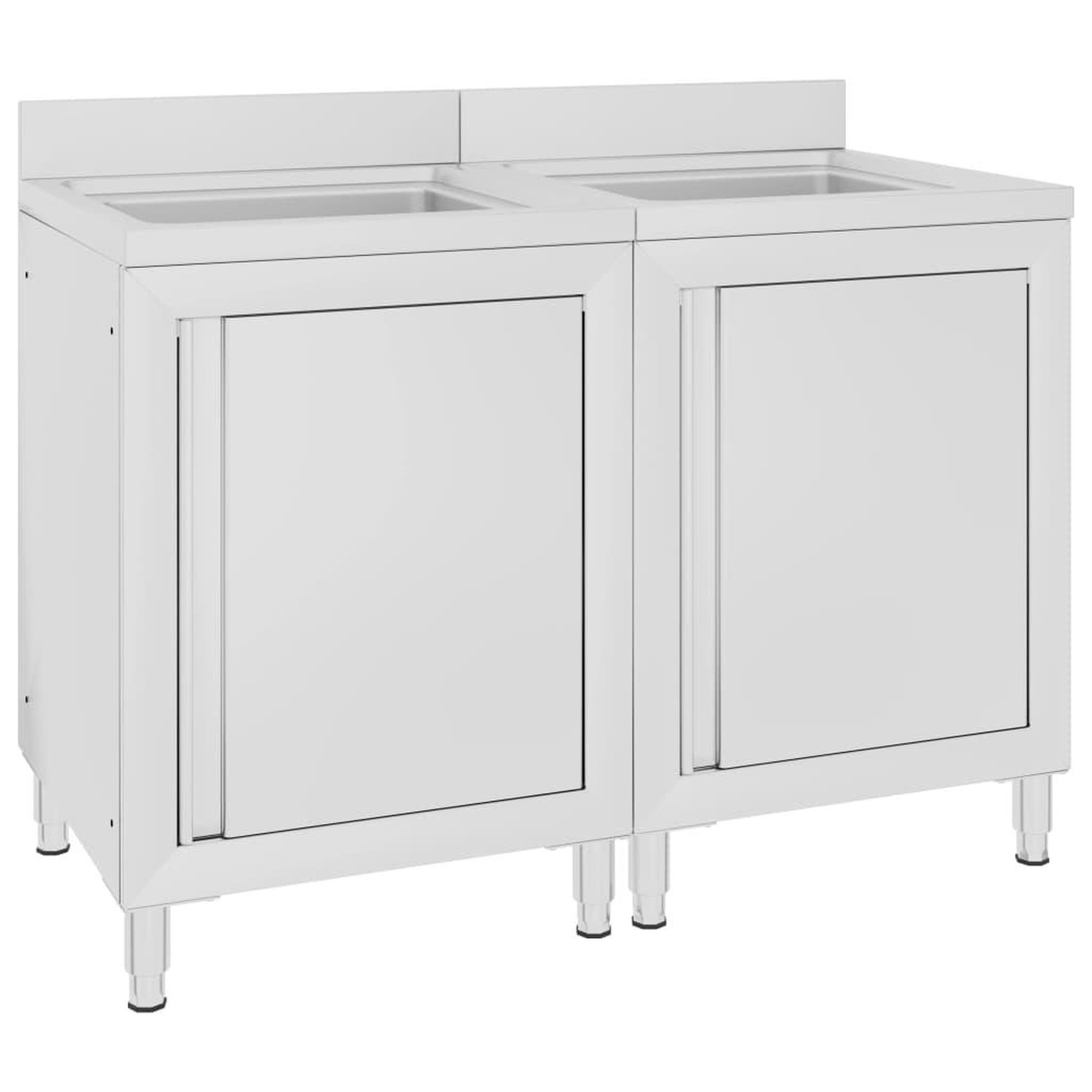Voir la diapositive 1 : VIDAXL Eviers de cuisine commerciaux 2 pcs Acier inoxydable