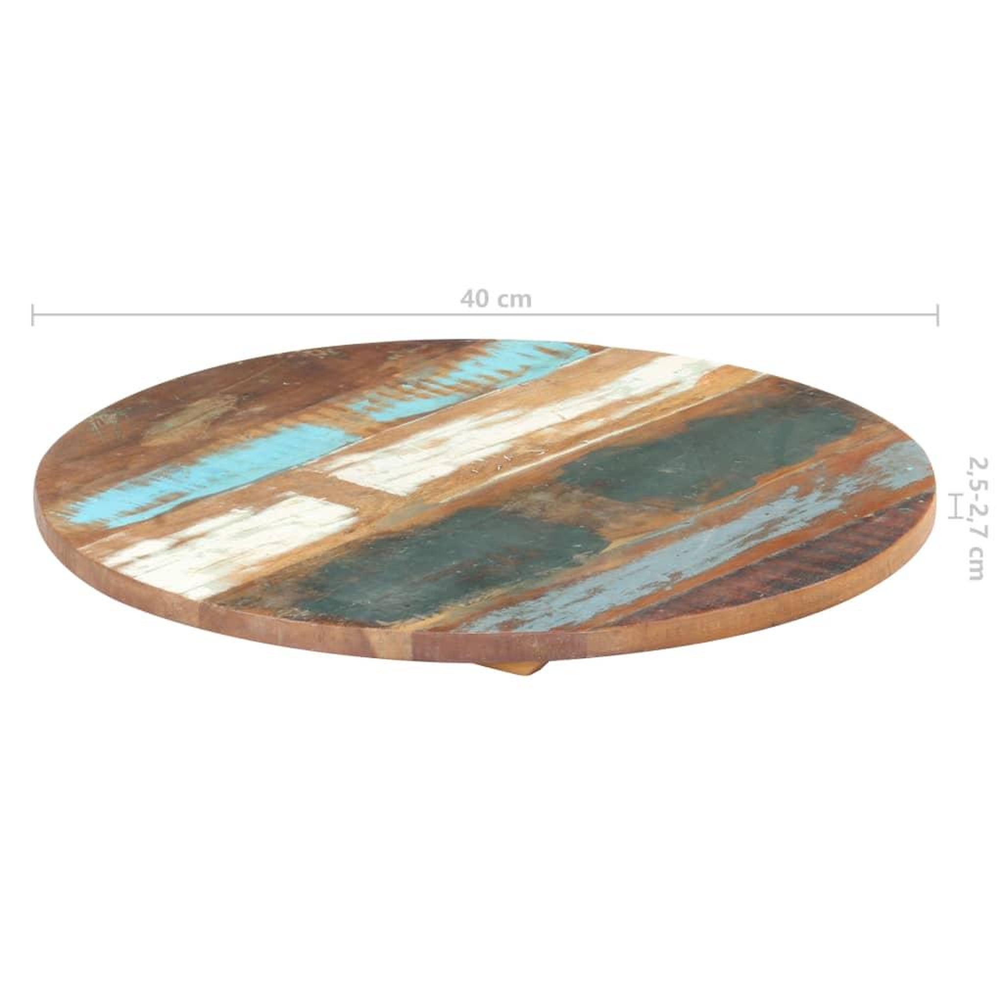 Voir la diapositive 6 : VIDAXL Dessus de table rond 40 cm 25-27 mm Bois de recuperation solide