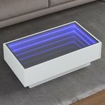 VIDAXL Table basse avec LED blanc 90x50x30 cm bois d'ingenierie