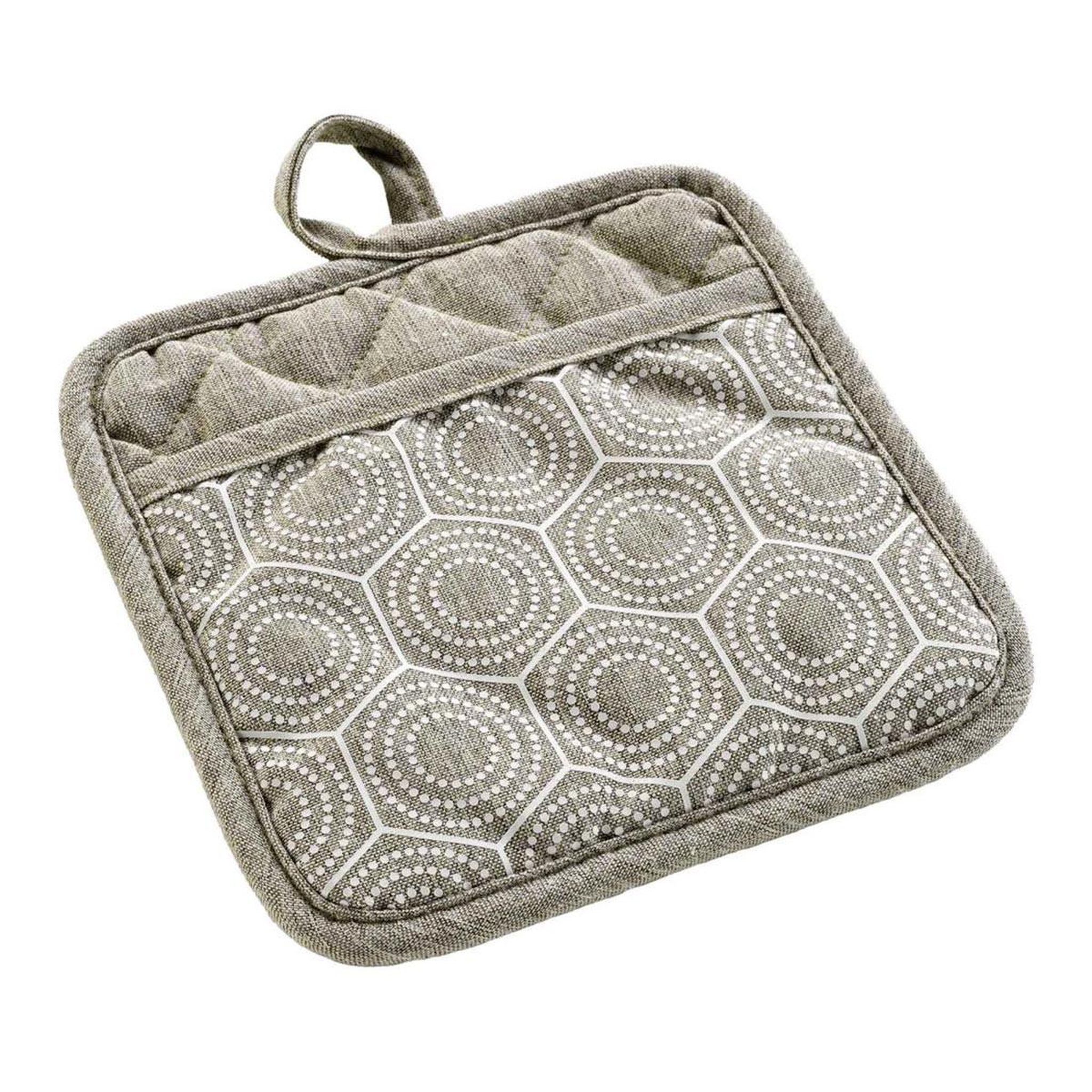Douceur d'Intérieur Manique de cuisine avec poche  alveis  19cm beige lin
