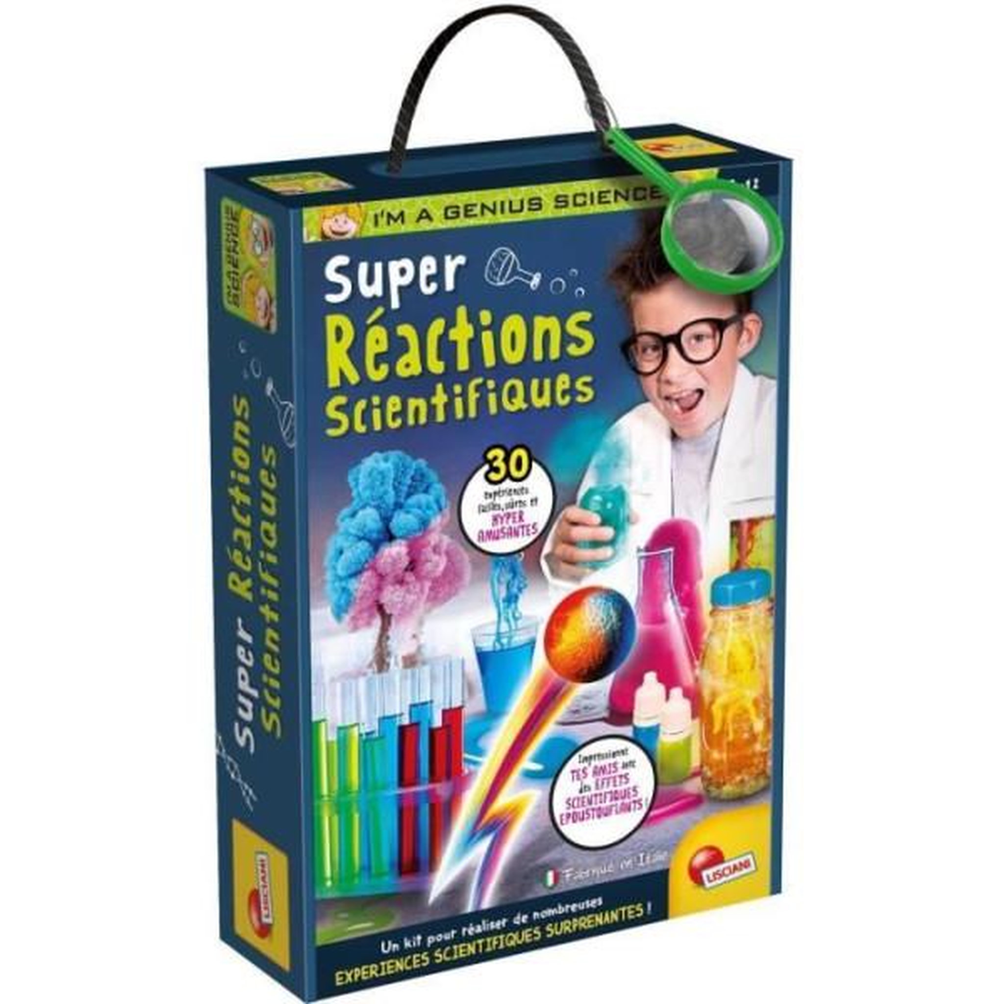 LISCIANI GIOCHI Laboratoire des super réactions - Kit Scientifique - I'M A GENIUS - 30 Expériences, Effets surprenants