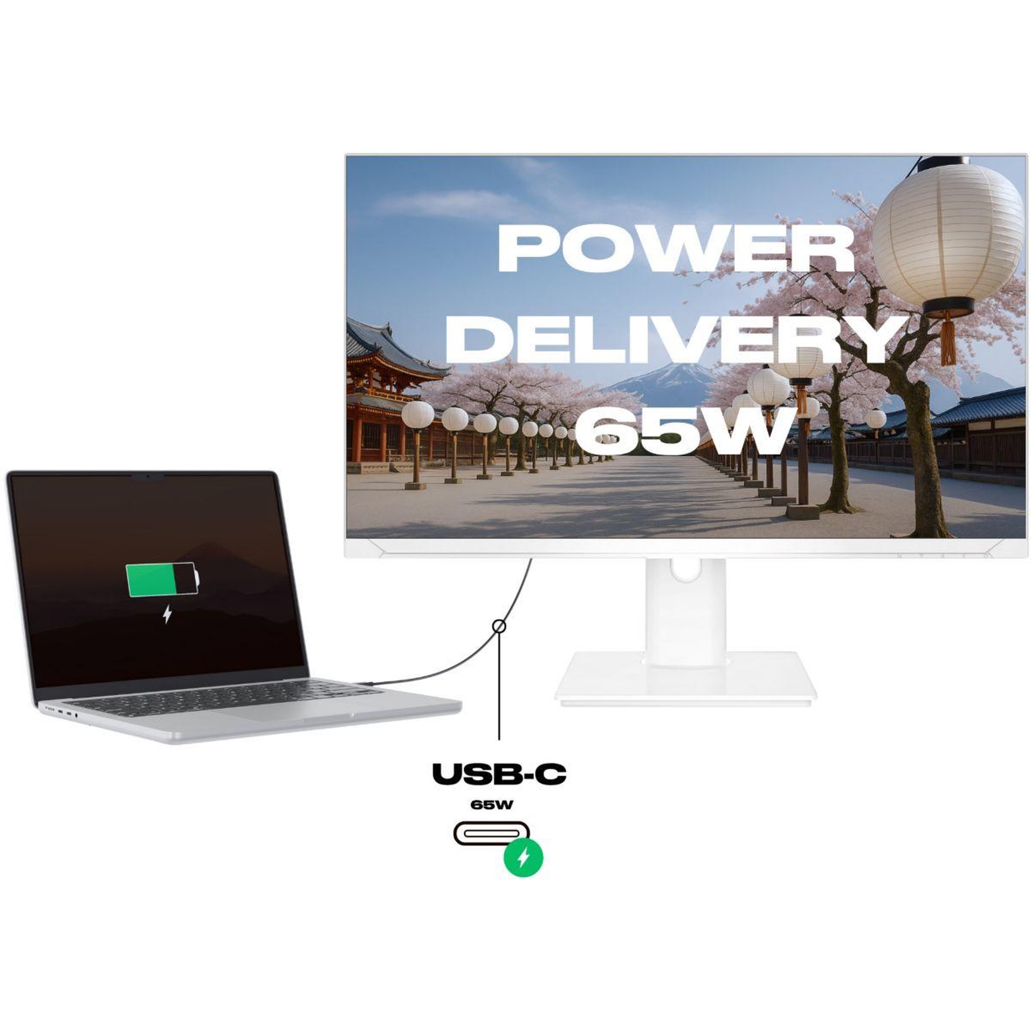 Voir la diapositive 3 : JAPANNEXT Ecran PC JN-I27QR-C65W-HSP 27'' IPS Blanc