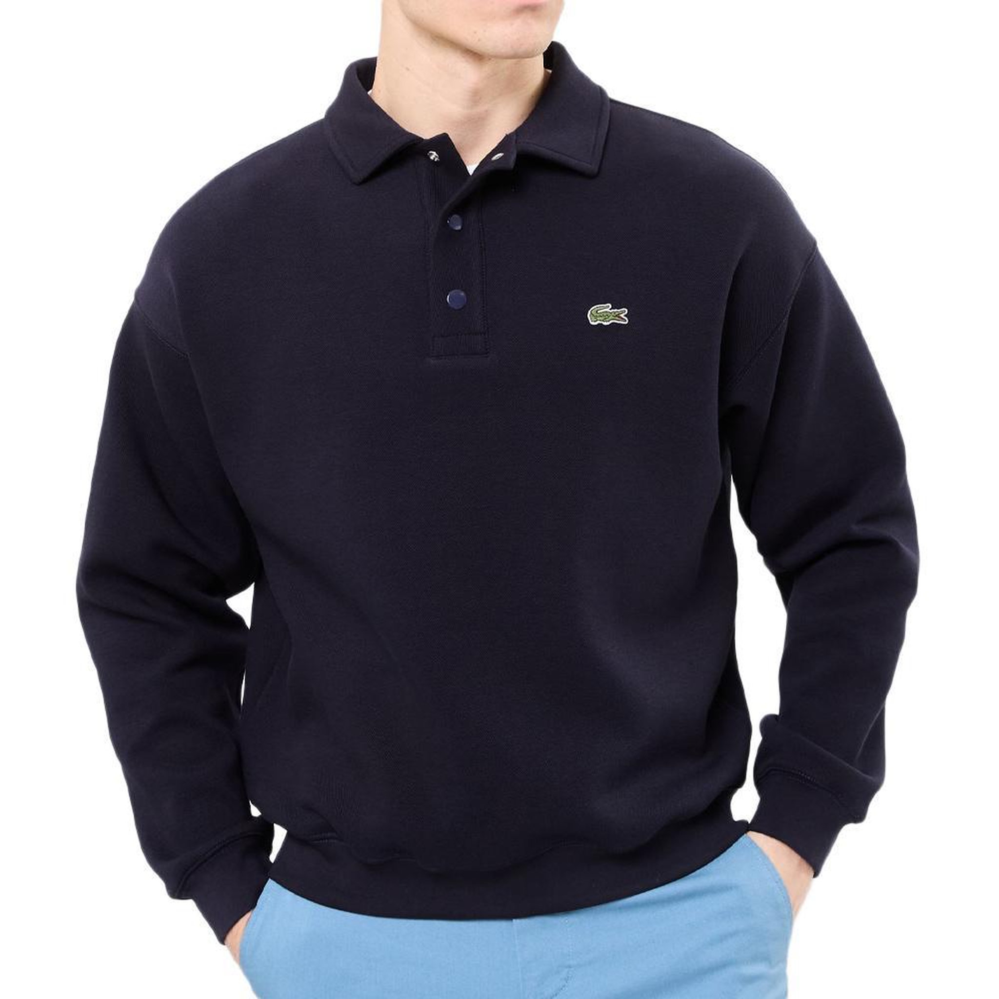 Lacoste Sweat Polo  Homme Lacoste Loose Fit Pique. Coloris disponibles : Bleu