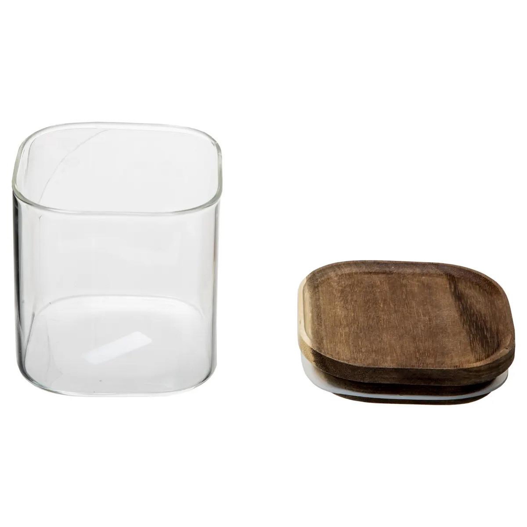 Voir la diapositive 2 : FIVE Bocal en verre  hermet  0,6l transparent & marron