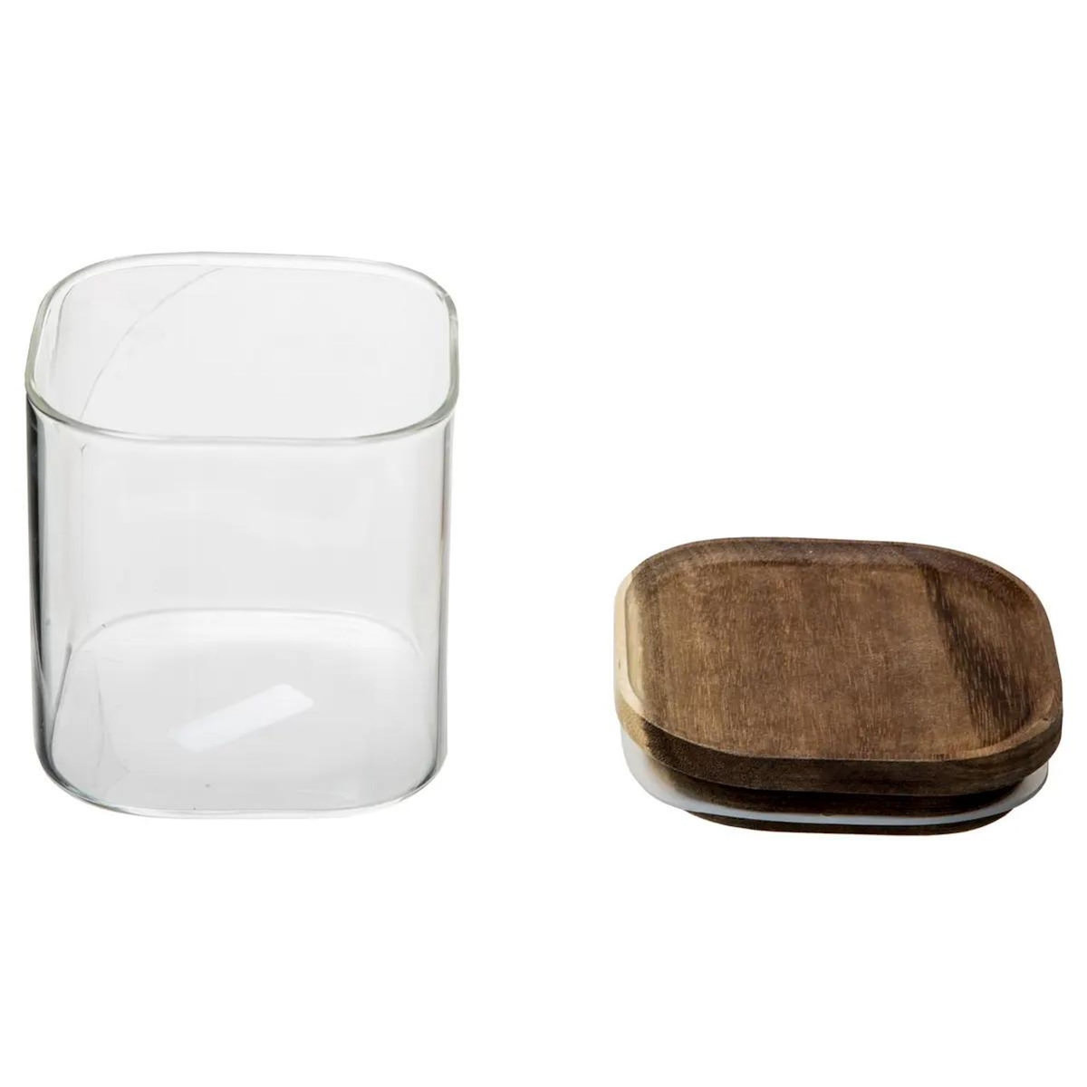 FIVE Bocal en Verre  Hermet  0,6L Transparent & Marron