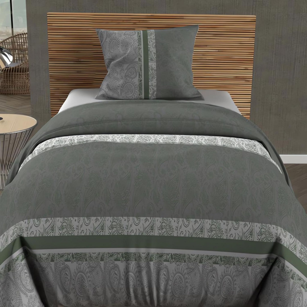 SOLEIL D'OCRE Parure housse de couette coton 57 fils CACHEMIRE, par Soleil d'Ocre