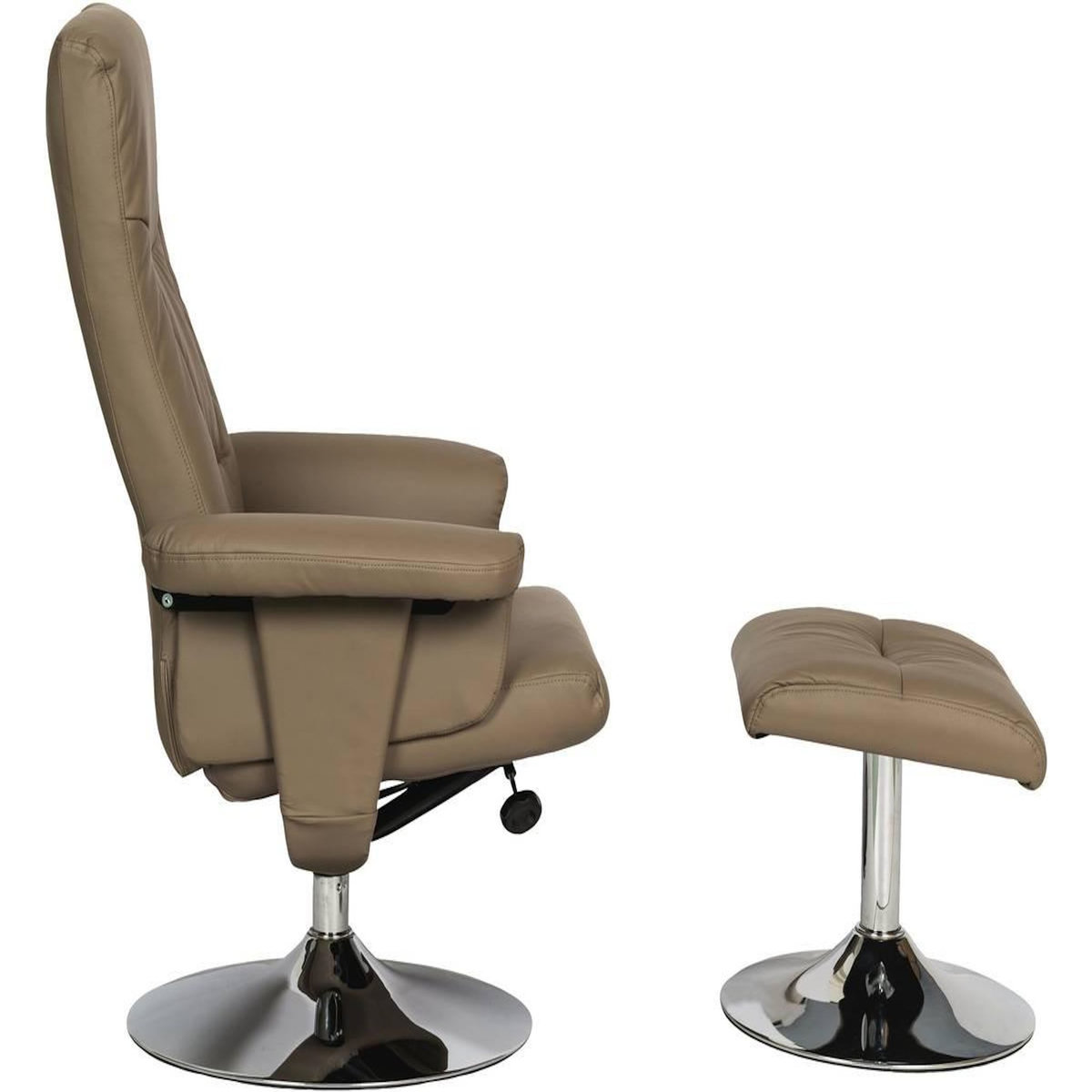 Habitat et Jardin Fauteuil relax + repose-pieds  Louis  - 1 place - Beige