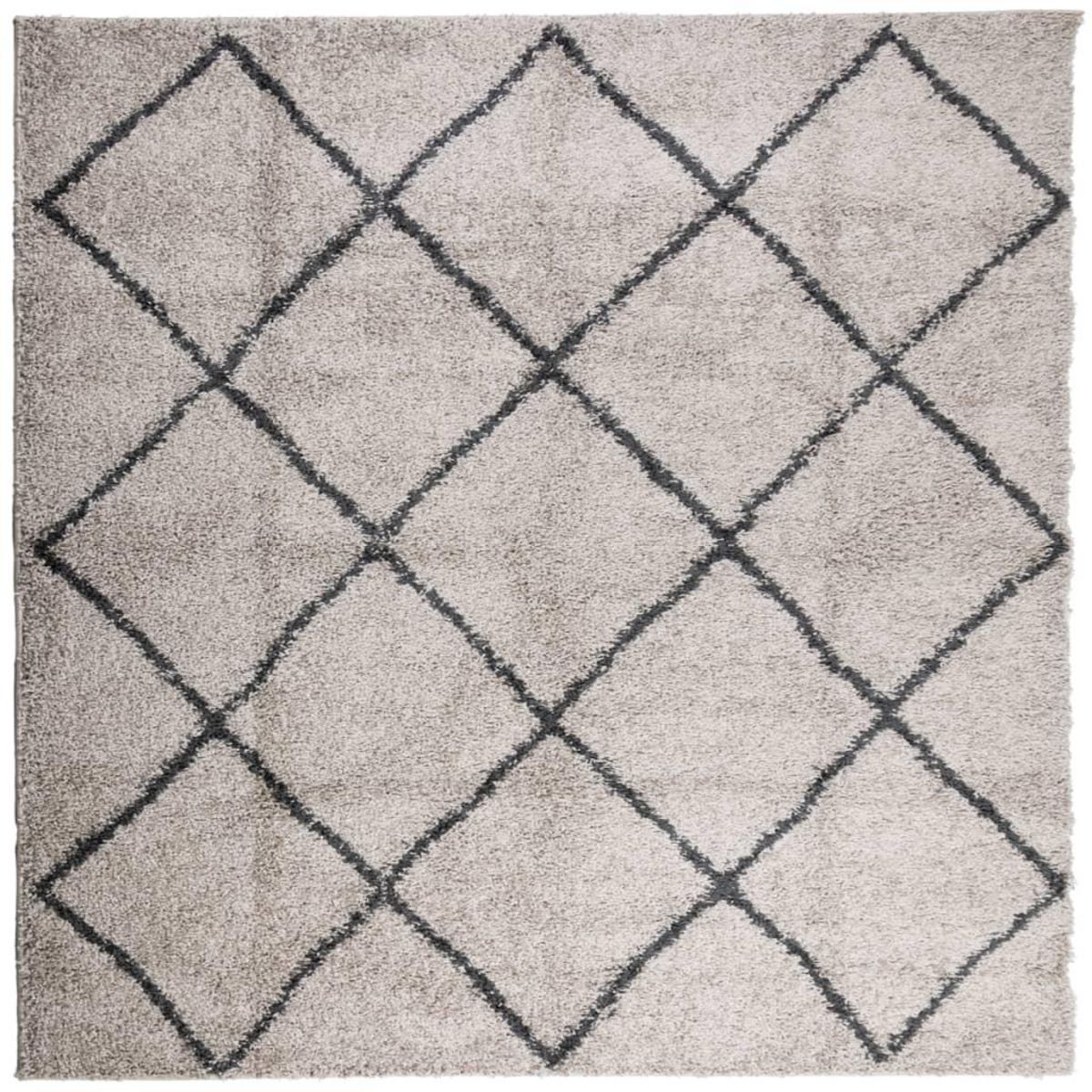 VIDAXL Tapis shaggy a poils longs moderne beige anthracite 160x160 cm