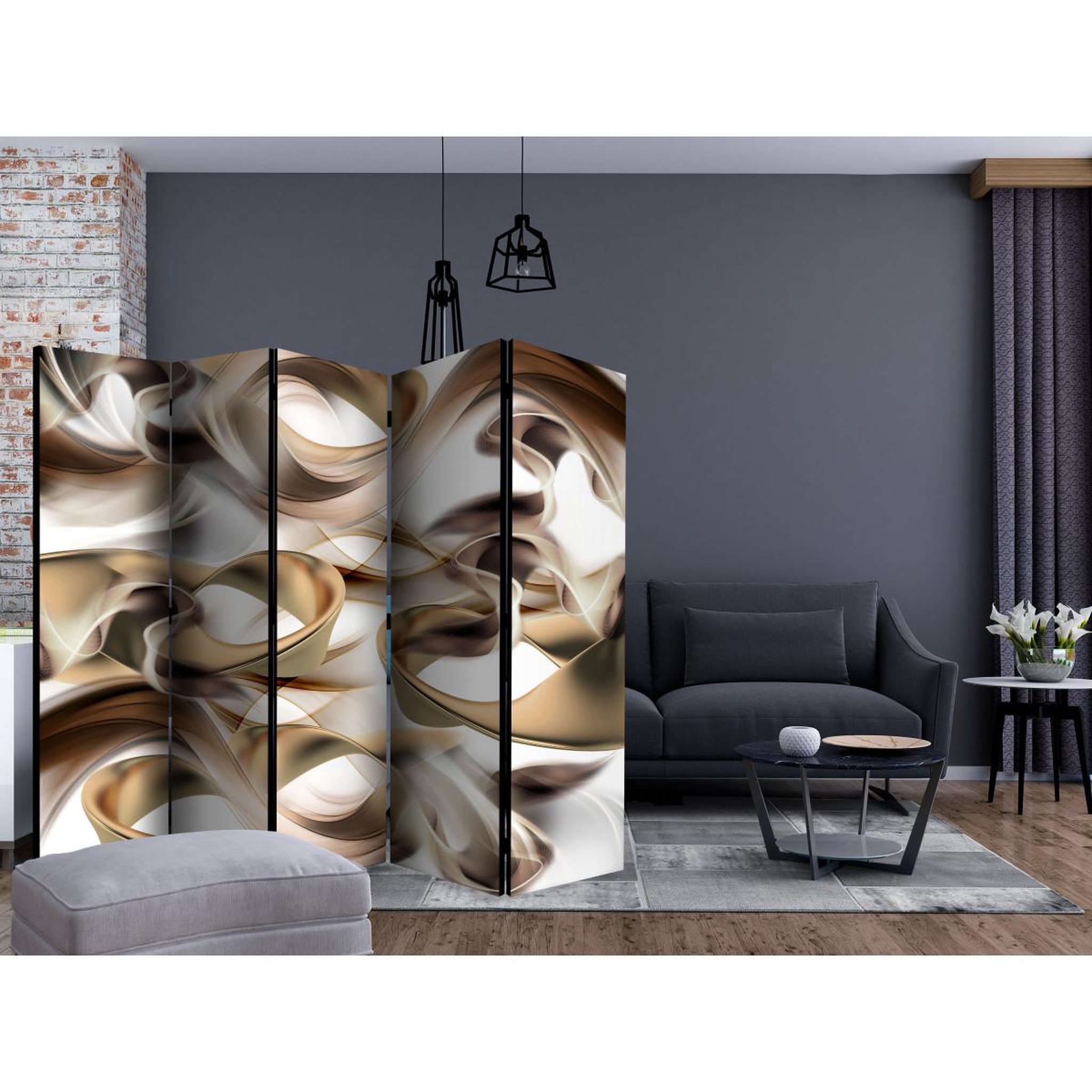 Voir la diapositive 2 : Paris Prix Paravent 5 volets  twisted world  172x225cm