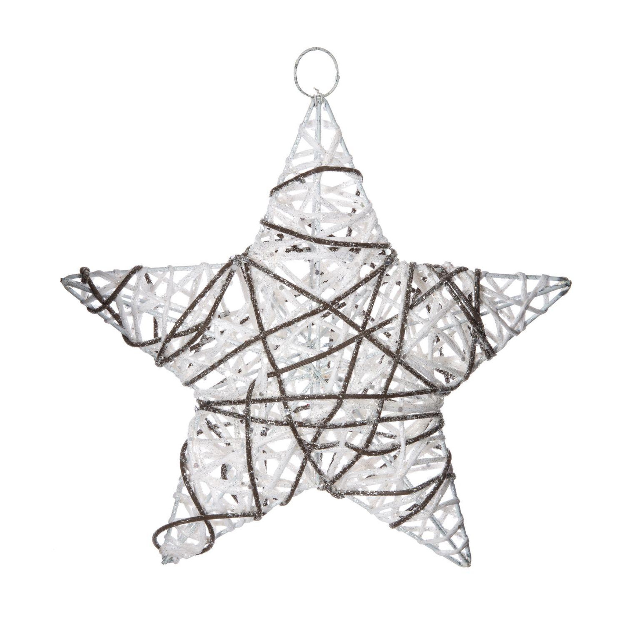 FEERIC LIGHT & CHRISTMAS Etoile de noël pailletée à suspendre - diam. 30 cm - blanc