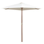 VIDAXL Parasol avec poteau en bois 270 x 270 cm Blanc creme