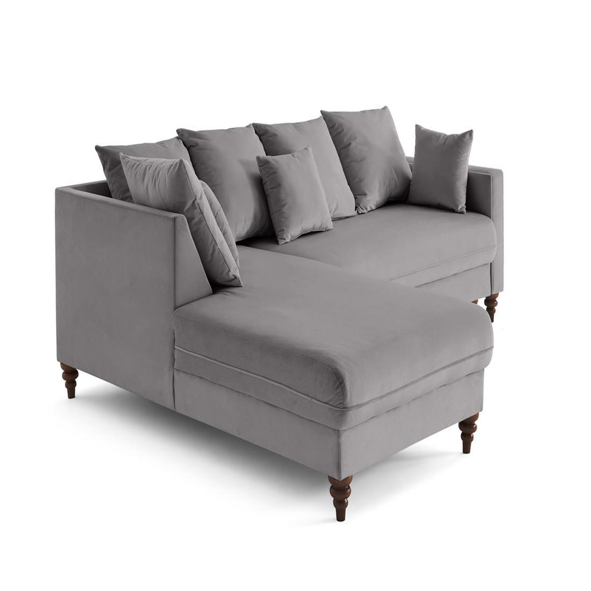 Voir la diapositive 3 : BEST MOBILIER Flamingo - canapé d'angle gauche 4 places convertible en velours