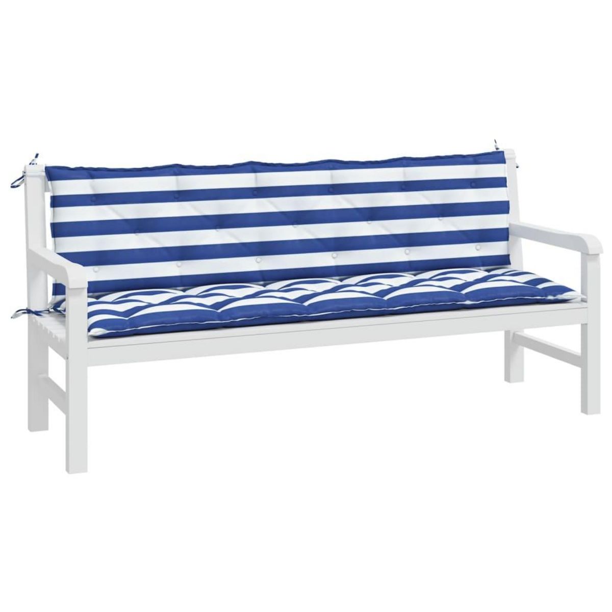 VIDAXL Coussins de banc de jardin lot de 2 rayures bleues/blanches