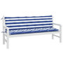 Voir la diapositive 3 : VIDAXL Coussins de banc de jardin lot de 2 rayures bleues/blanches
