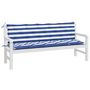 Voir la diapositive 3 : VIDAXL Coussins de banc de jardin lot de 2 rayures bleues/blanches