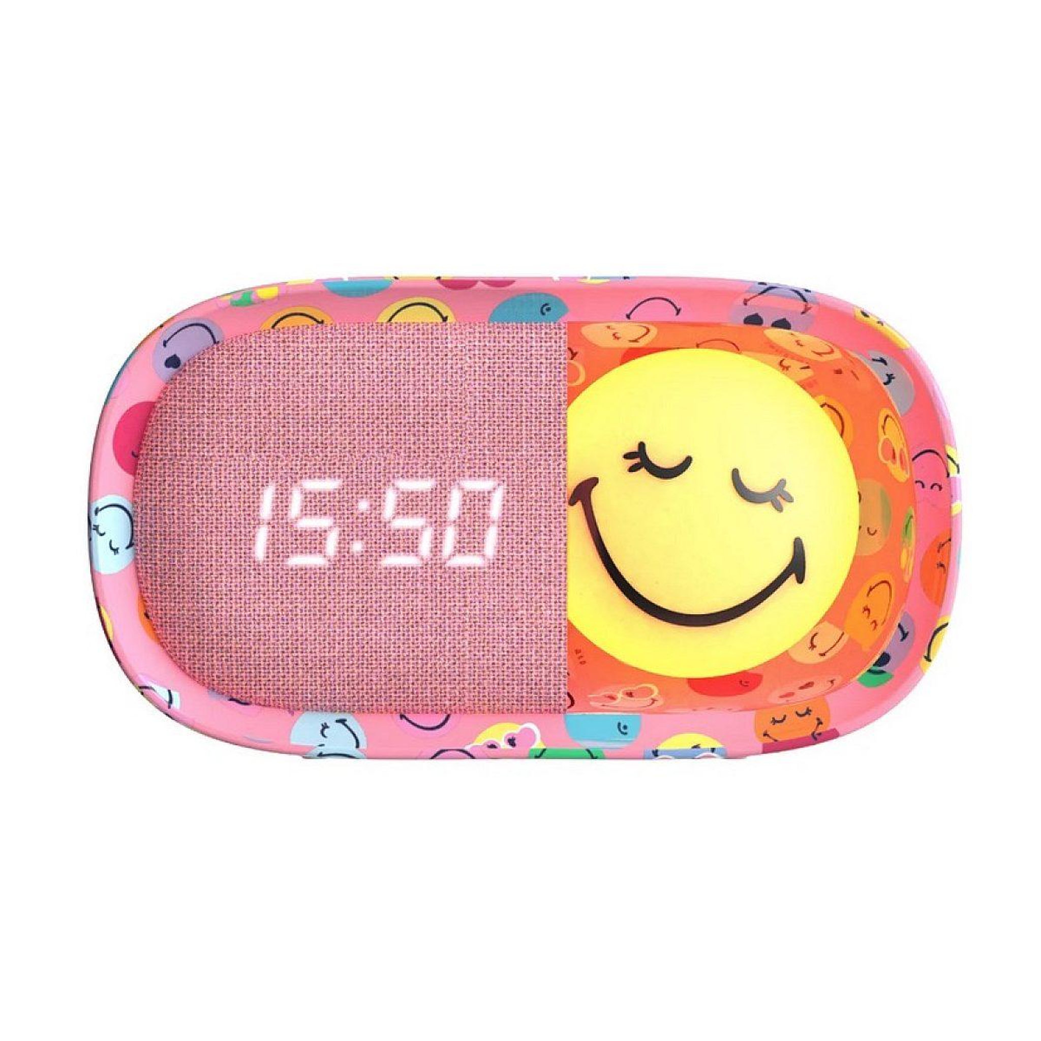 Voir la diapositive 2 : MOBILITY ON BOARD Réveil veilleuse Mob Smiley Rose