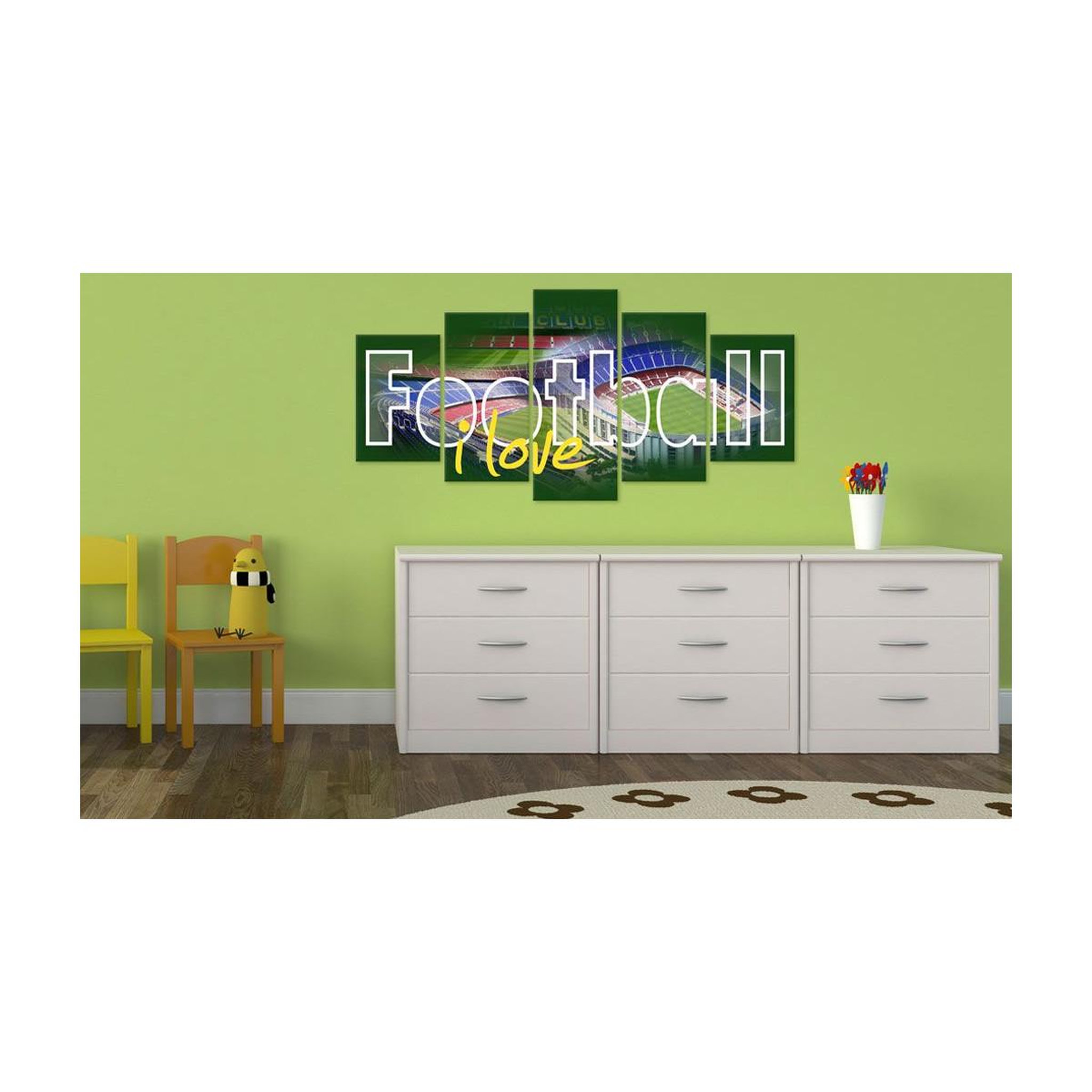 Voir la diapositive 2 : Paris Prix Tableau Imprimé  I Love Football