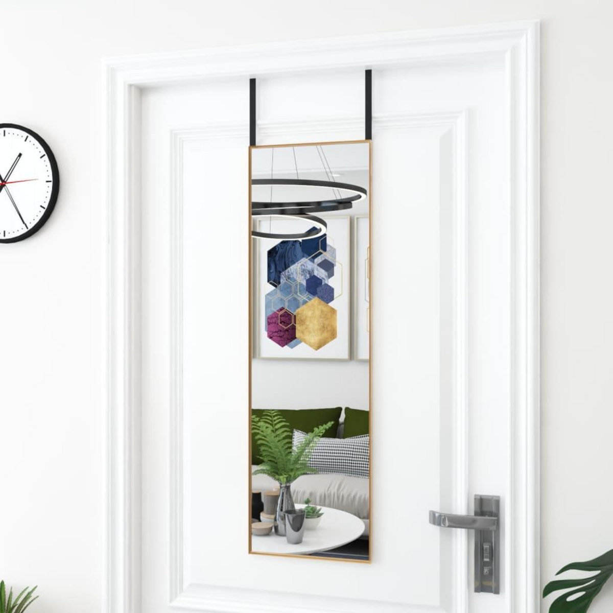 VIDAXL Miroir de porte Dore 30x100 cm Verre et aluminium