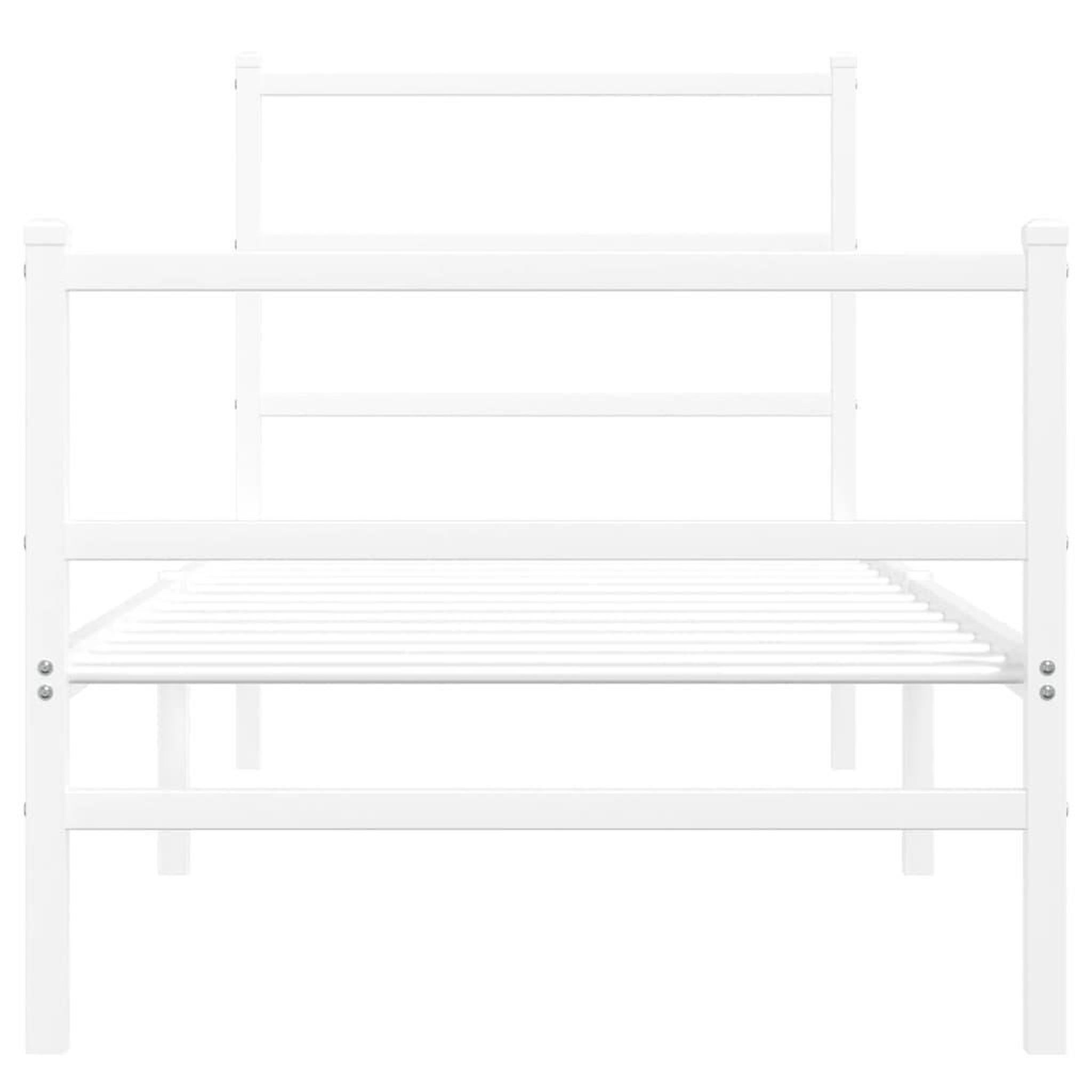 Voir la diapositive 5 : VIDAXL Cadre de lit metal sans matelas avec pied de lit blanc 80x200cm
