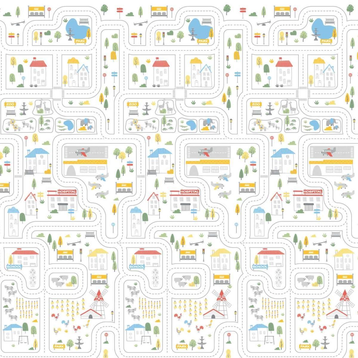 Asalvo Tapis de jeu pliable 200 X 180 Farm-City